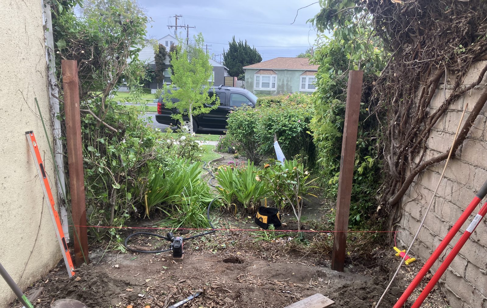 Fence area before install