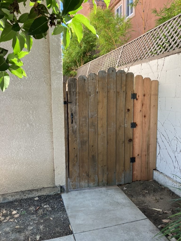 Refurbished side gate hung and latching